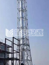 同舟危廢55米圓管塔，內1300mm玻璃鋼 耐溫145